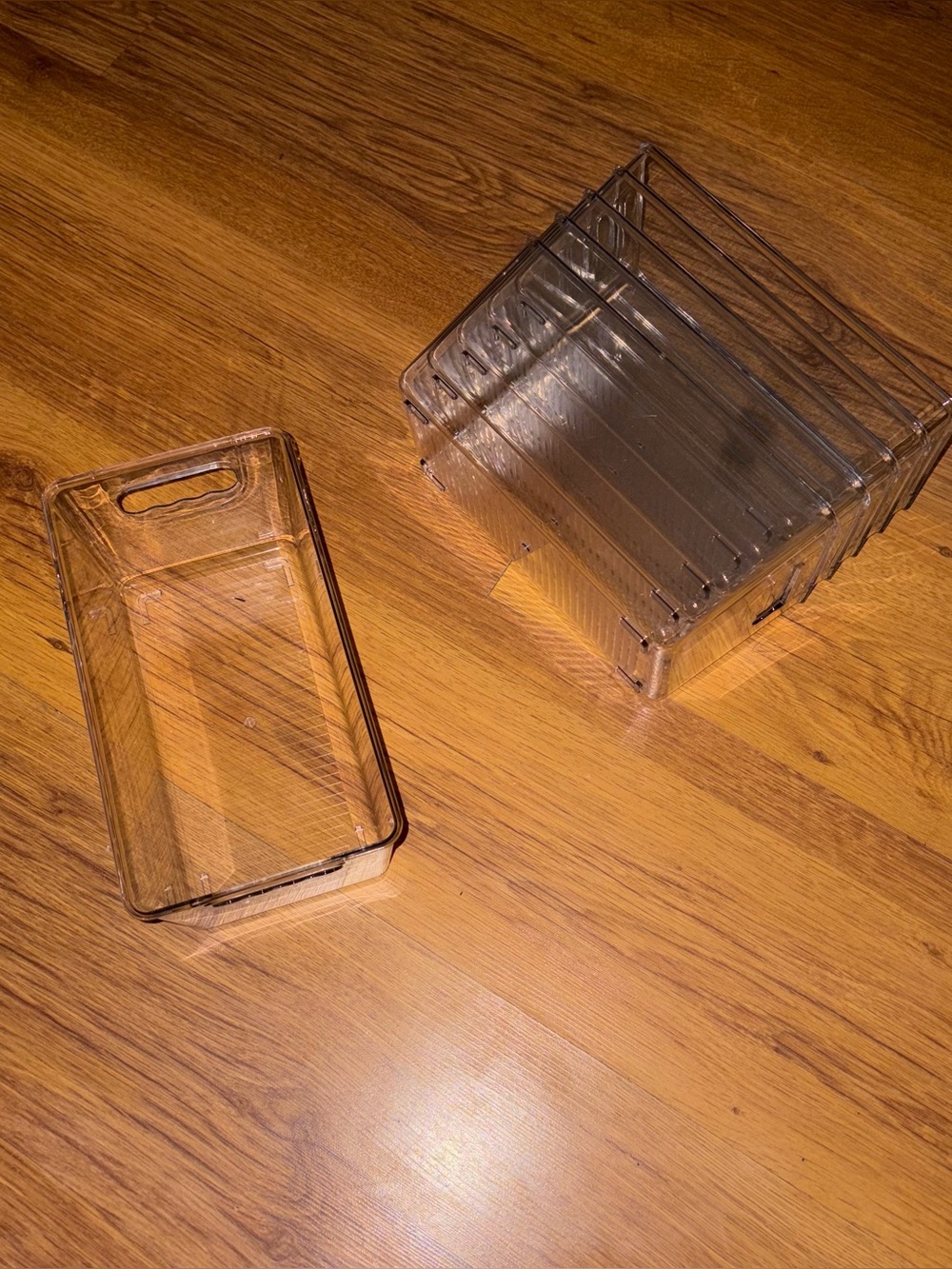 6 Clear Plastic Storage Bins Organizers